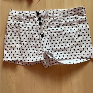 polka dot jean shorts